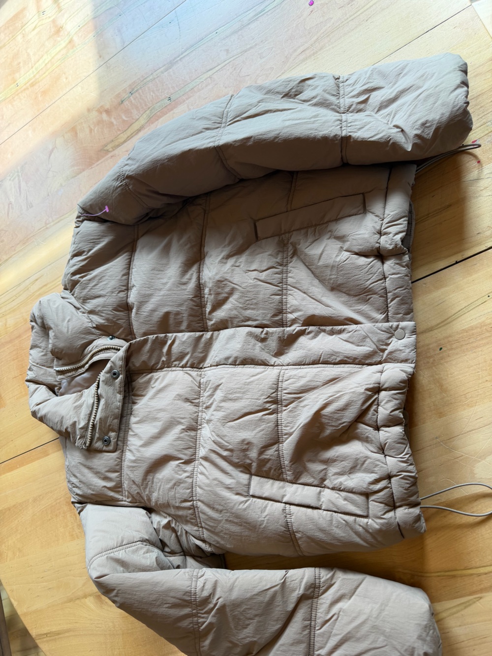 Old Navy Light Taupe Quilted Puffer Jacket